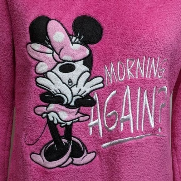 Disney Minnie PJ Top Fleece Morning Sleepwear Embroidered Pink XS (0-2) - Picture 3 of 12